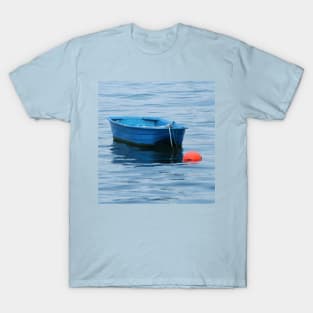 Anchored Blue Rowing Boat Sea T-Shirt